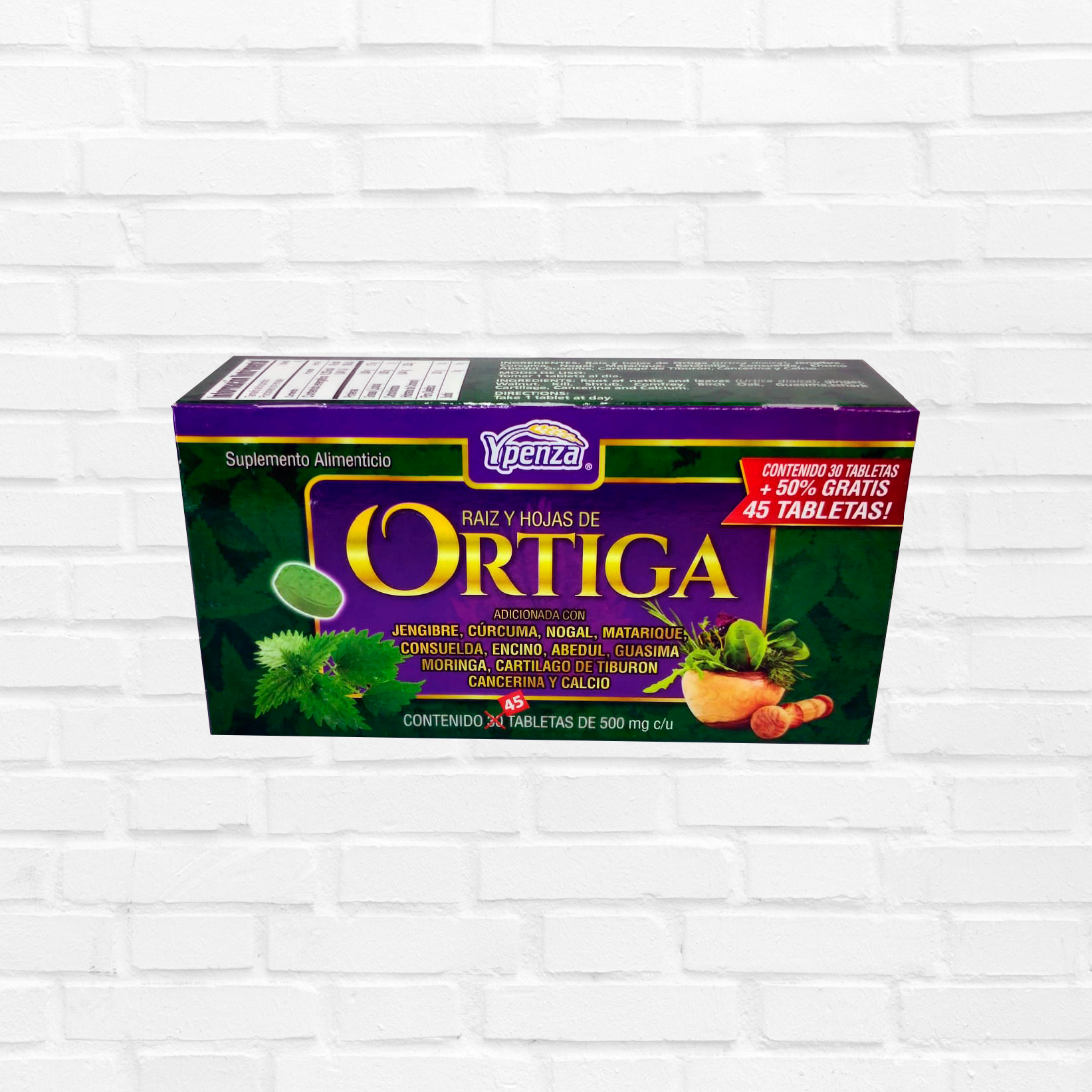 Raíz y Hojas de Ortiga 500mg con 45 Tab