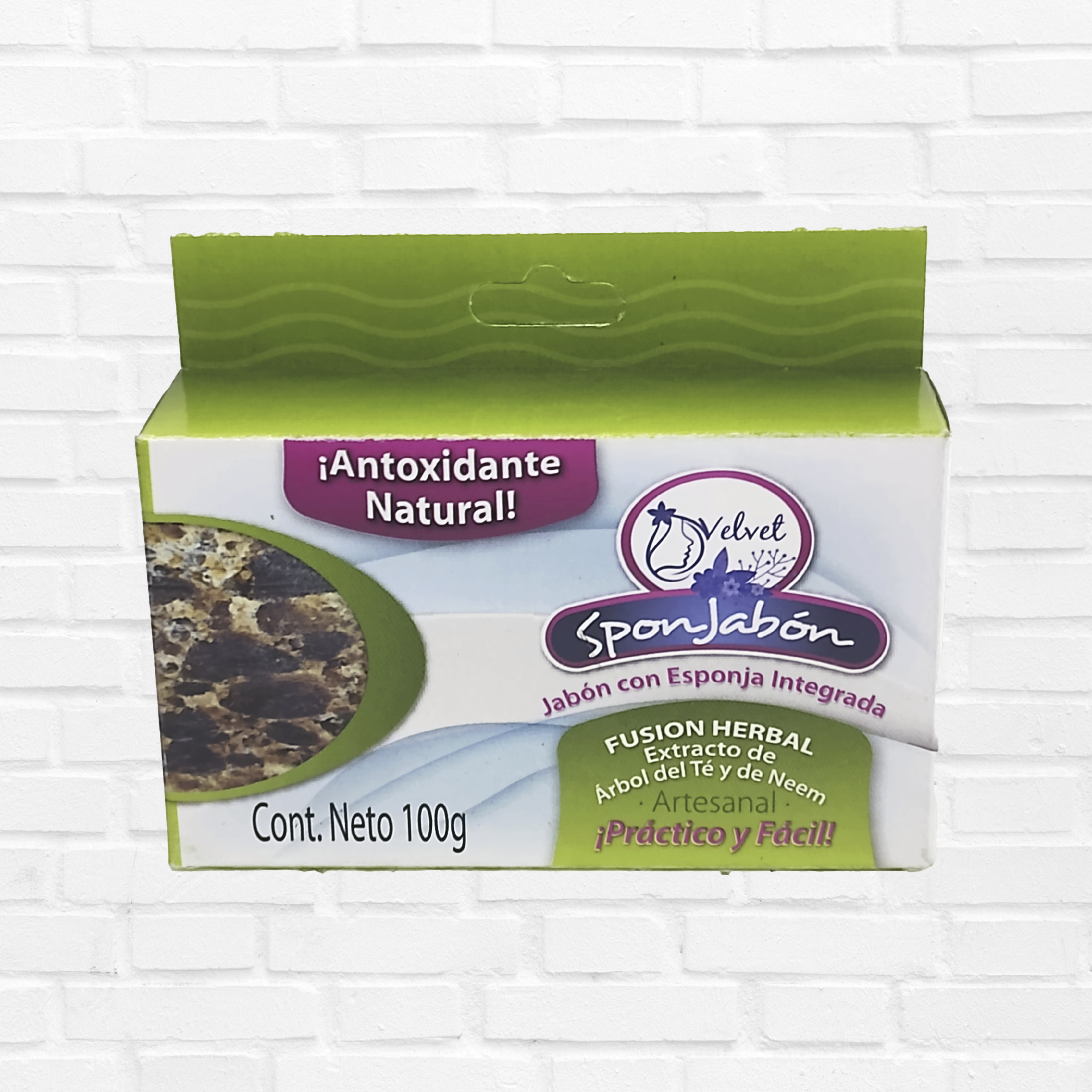 Sponjabón fusión herbal extracto de árbol de té y neem