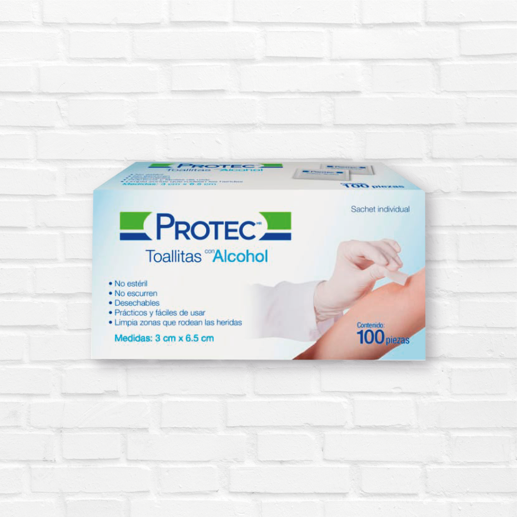 Protec Toallitas con Alcohol con 100 Piezas